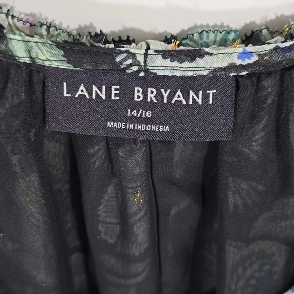 {Lane Bryant} Lurex Ruffle-Detail V-Neck Blouse - Size 14/16 - Picture 14 of 14